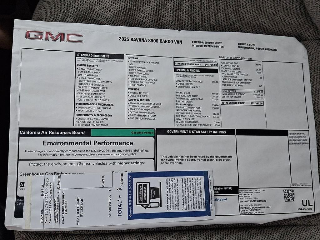 2025 GMC Savana Cargo Work Van