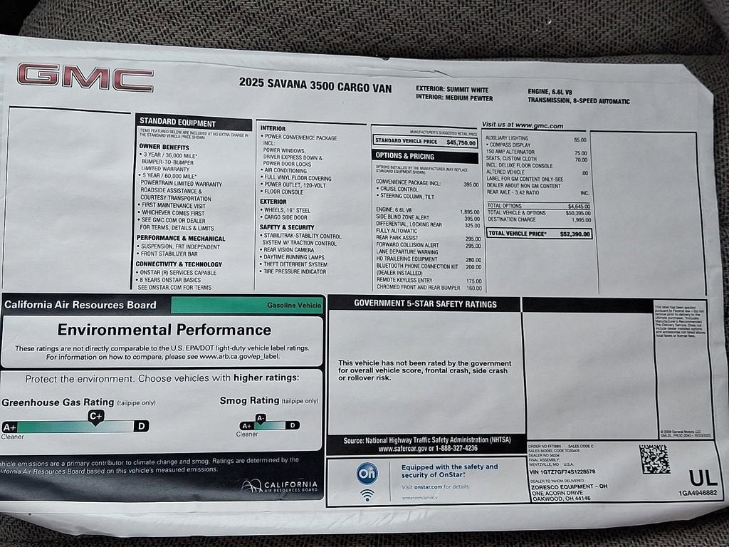 2025 GMC Savana Cargo Work Van