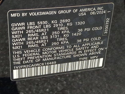 2024 Volkswagen Atlas 2.0T SEL Premium R-Line