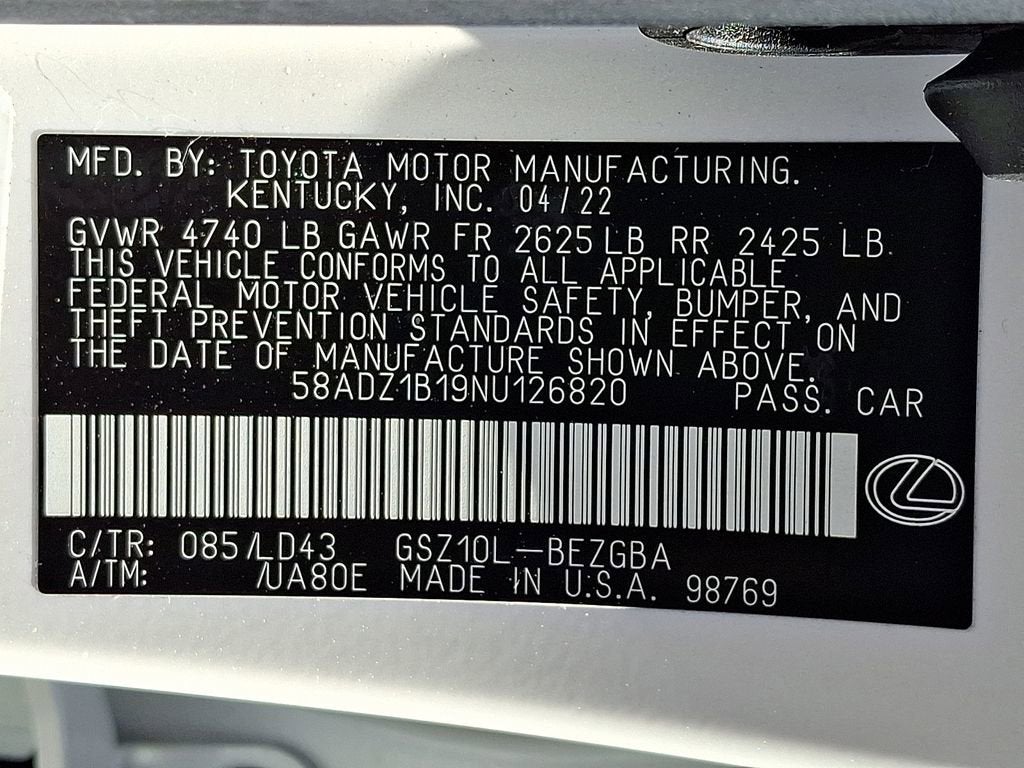 2022 Lexus ES ES 350