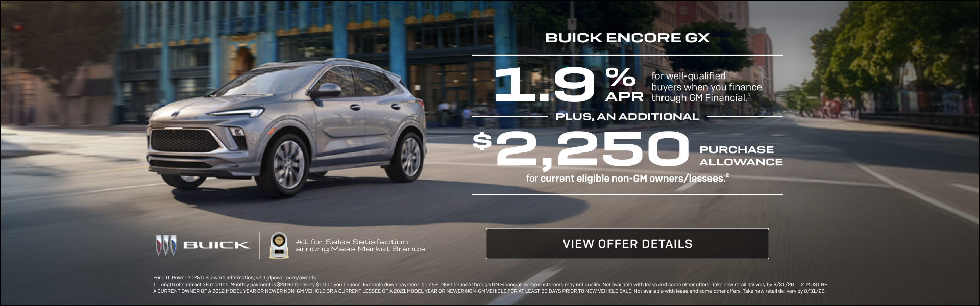 1.9% APR 
FOR WELL-QUALIFIED BUYERS when you finance through GM Financial.1

Plus, an additional ...